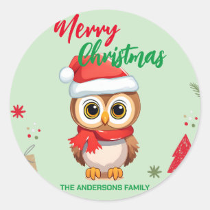 Niedliche Weihnachtsfeiertage Weihnachten Runder Aufkleber