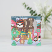 Niedliche Weihnachtsfeige Feiertagskarte (Stehend Vorderseite)