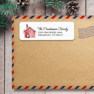 Niedliche Weihnachtsferienhaus Custom Rücksendeadr