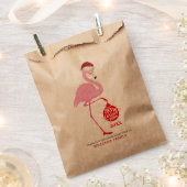 Niedliche Weihnachtsflamingos und Typografie Geschenktütchen (Ausgeschnitten)