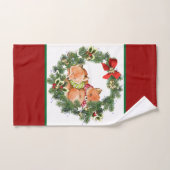 Niedliche Weihnachtsfosse mit Holiday Wreath Red Handtuch (Handtuch)