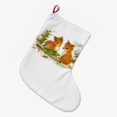 Niedliche Weihnachtsfoxen Großer Weihnachtsstrumpf (Vorderansicht (hängend))