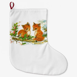 Niedliche Weihnachtsfoxen Großer Weihnachtsstrumpf