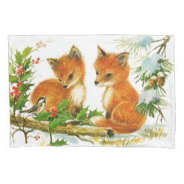Niedliche Weihnachtsfoxen Kissenbezug