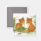 Niedliche Weihnachtsfoxen Magnet (Vorderseite/Rückseite)