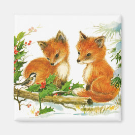 Niedliche Weihnachtsfoxen Magnet