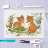 Niedliche Weihnachtsfoxen Seidenpapier (Handwerk)