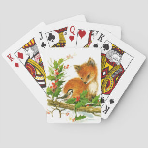 Niedliche Weihnachtsfoxen Spielkarten