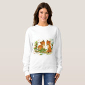 Niedliche Weihnachtsfoxen Sweatshirt (Vorne ganz)