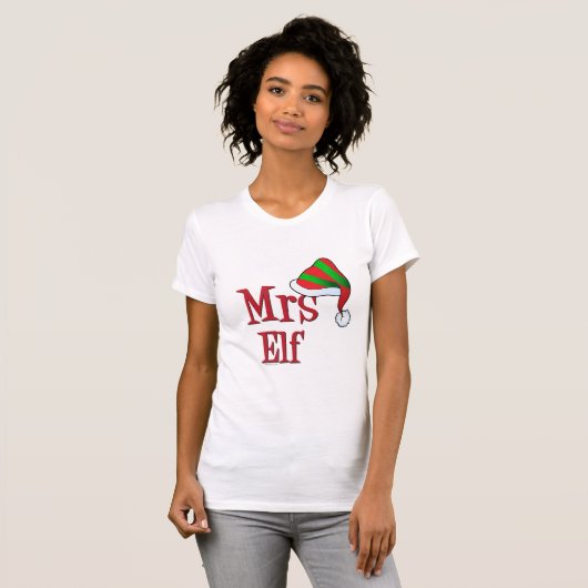 NIEDLICHE Weihnachtsfrau Elf Familie T-Shirt (Vorne ganz)