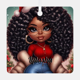 Niedliche Weihnachtsfrau in Afrika Ornament Aus Metall