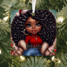 Niedliche Weihnachtsfrau in Afrika Ornament Aus Metall