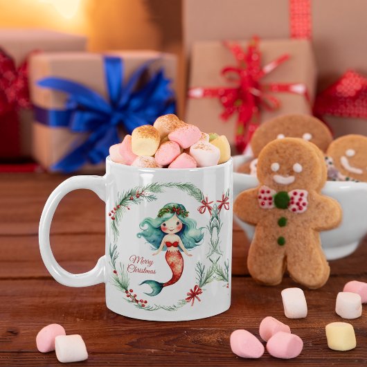 Niedliche Weihnachtsfrau Kaffeetasse