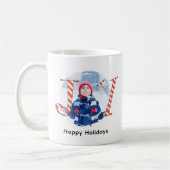 Niedliche Weihnachtsfreude Custom Foto Kaffeetasse (Links)