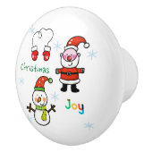 niedliche Weihnachtsfreude Keramikknauf (Rechts)