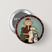 Niedliche Weihnachtsfreunde Button (Vorne & Hinten)