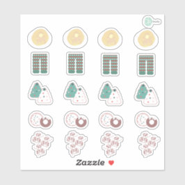 Niedliche Weihnachtsfrühstücksplaner Stickers Aufkleber