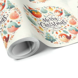 Niedliche Weihnachtsfüchse und Kaninchen Geschenkpapier