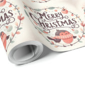 Niedliche Weihnachtsfüchse und Kaninchen Geschenkpapier (Rolleneckpunkt)