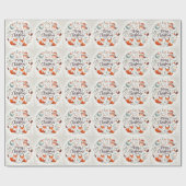 Niedliche Weihnachtsfüchse und Kaninchen Geschenkpapier (Flach)