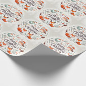 Niedliche Weihnachtsfüchse und Kaninchen Geschenkpapier (Ecke)