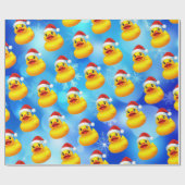 Niedliche Weihnachtsgelbe Gummiente Geschenkpapier (Flach)