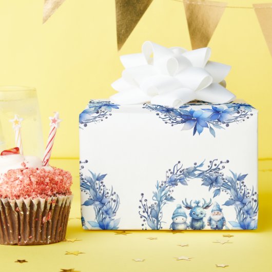 Niedliche Weihnachtsgenossen Geschenkpapier (Geburtstagsparty)