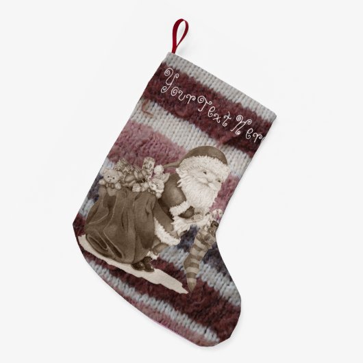 Niedliche Weihnachtsgeschenke aus Gewirken Kleiner Weihnachtsstrumpf (Vorderansicht (hängend))