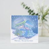 Niedliche Weihnachtsgeschenke Feiertagskarte (Stehend Vorderseite)