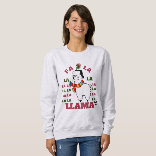 Niedliche Weihnachtsgeschenke, Funny Fa La Llama S Sweatshirt (Vorne ganz)