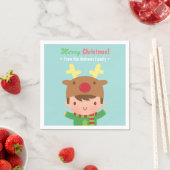 Niedliche Weihnachtsgeschenke für Reindeer Boy Wei Serviette (Beispiel)
