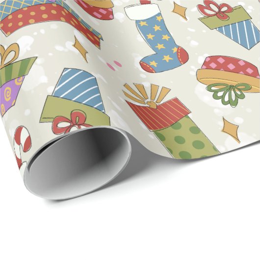 Niedliche Weihnachtsgeschenke Geschenkpapier (Rolleneckpunkt)