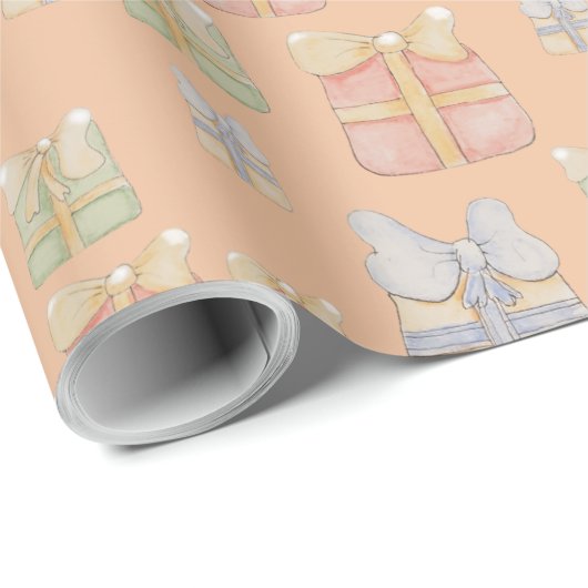 Niedliche Weihnachtsgeschenke handbemalt Geschenkpapier (Rolleneckpunkt)