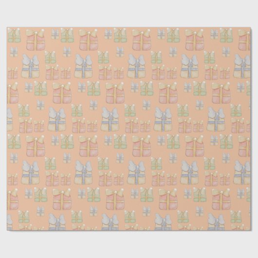 Niedliche Weihnachtsgeschenke handbemalt Geschenkpapier (Flach)