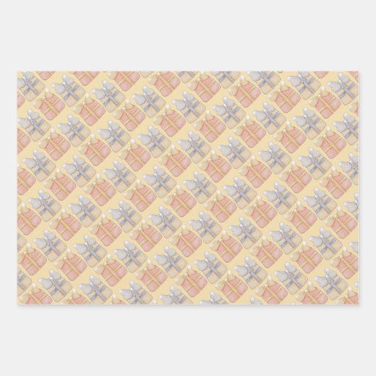 Niedliche Weihnachtsgeschenke handbemalt Geschenkpapier Set (Vorderseite 2)