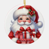 Niedliche Weihnachtsgeschenke Name und Datum hinzu Keramik Ornament (Vorne)