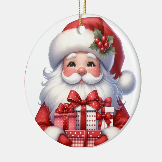 Niedliche Weihnachtsgeschenke Name und Datum hinzu Keramik Ornament (Links)