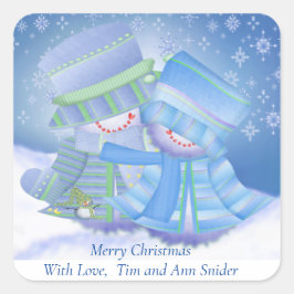 Niedliche Weihnachtsgeschenke Quadratischer Aufkleber