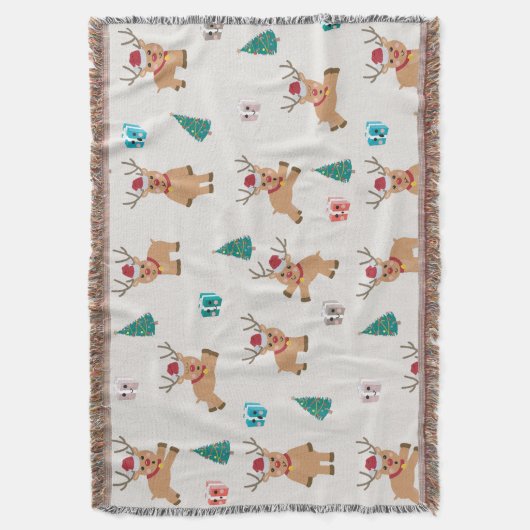 Niedliche Weihnachtsgeschenke und Baummuster Decke (Vorderseite Vertikal)