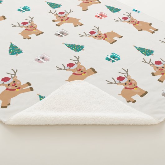 Niedliche Weihnachtsgeschenke und Baummuster Sherpadecke (3/4)