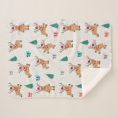 Niedliche Weihnachtsgeschenke und Baummuster Sherpadecke (Vorderseite (Horizontal))