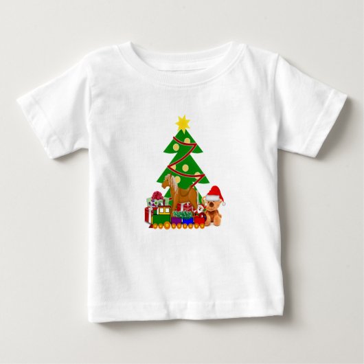 Niedliche Weihnachtsgeschenke unter dem Baum Urlau Baby T-shirt (Vorderseite)