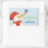 Niedliche Weihnachtsgeschenke von Snowman Rechteckiger Aufkleber (Tasche)