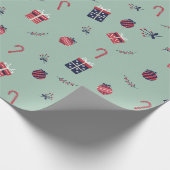 Niedliche Weihnachtsgeschenke Ziermuster Geschenkpapier (Ecke)