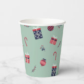 Niedliche Weihnachtsgeschenke Ziermuster Pappbecher (Rückseite)