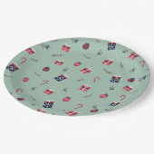 Niedliche Weihnachtsgeschenke Ziermuster Pappteller (Schrägansicht)