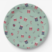 Niedliche Weihnachtsgeschenke Ziermuster Pappteller (Vorderseite)