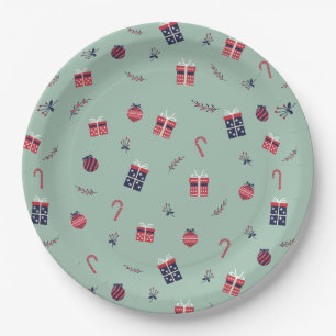Niedliche Weihnachtsgeschenke Ziermuster Pappteller