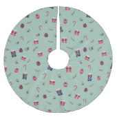 Niedliche Weihnachtsgeschenke Ziermuster Polyester Weihnachtsbaumdecke (Vorderseite)