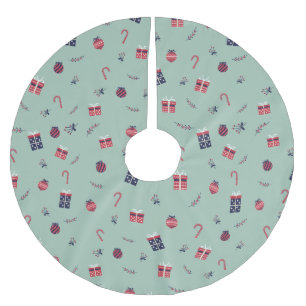 Niedliche Weihnachtsgeschenke Ziermuster Polyester Weihnachtsbaumdecke
